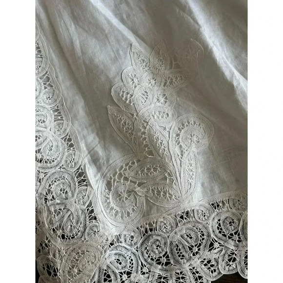 Vintage Baby Crib Cotton Embroidery Long Covering Curtain Lace and Eyelet Detail - Picture 6 of 12